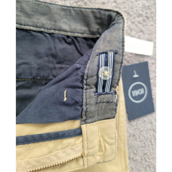 1901 Boy's Size 12 Tan Khaki Slim Straight Adjustable Waist Twill Chino Pant - Picture 4 of 8